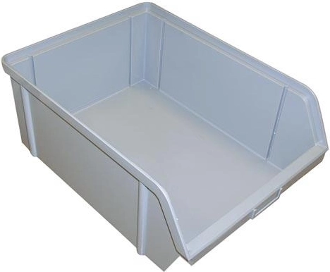 Skrå opbevaringskasse 400 × 300 × 162 mm, grå, bæreevne 40 kg