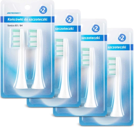 Reservehoveder til Berdsen sonisk tandbørste, 8 stk.