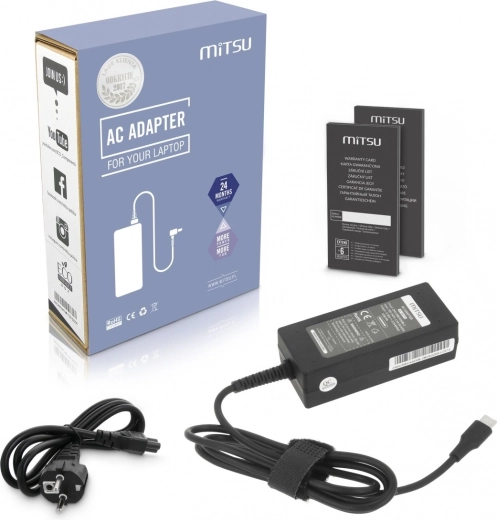 Mitsu USB-C strømadapter til bærbar 45 W (Power Delivery)