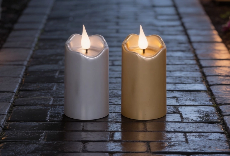 LED-lys 5 × 10 cm i guld- og sølvfarve