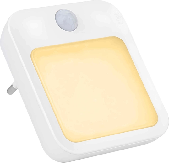 LED-natlampe til stikkontakt med bevægelses- og skumringssensor – 1 stk.