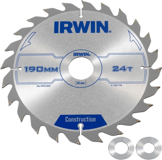 IRWIN rundsavklinge 190 mm, 24 tænder, tyndskær til træ