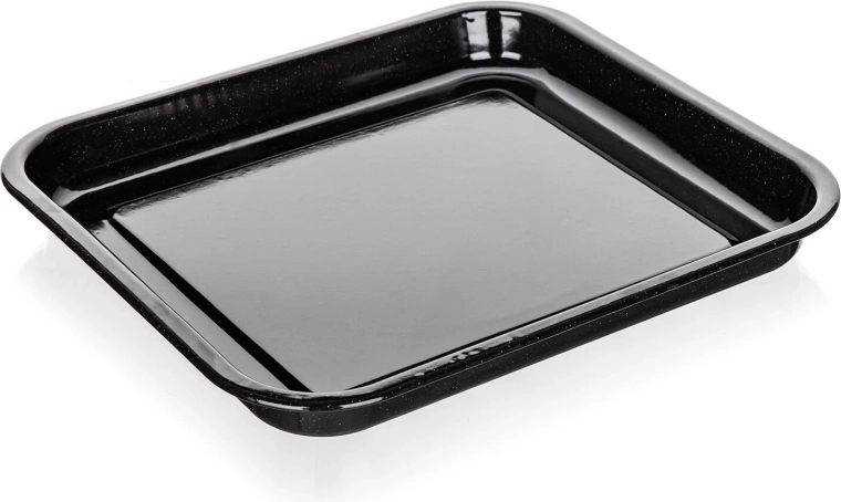 emaljeret bradepande 41 × 37 × 4 cm CULINARIA Black