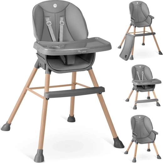 Højstol NUKIDO Tilo 3-i-1 grå