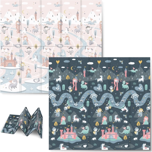 Sammenklappelig skumlege måtte 200 × 180 × 1 cm NUKIDO – dobbelt­sider, vandafvisende, XPE