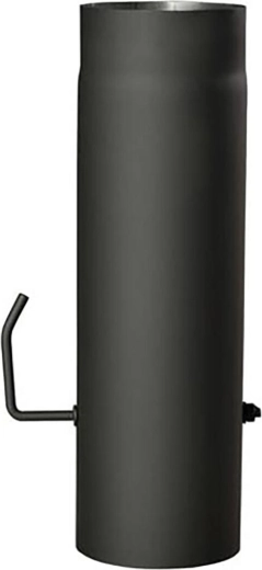Røgrør med spjæld 130 mm, længde 500 mm, sort