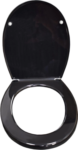 Universelt sort toiletsæde i polypropylen