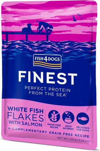 Fish4Dogs pose til hunde med hvid fisk og laks 100 g