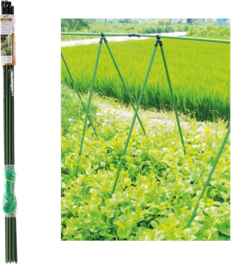 Havebue med klatrenet 1,5 m, stangdiameter 16 mm, grøn