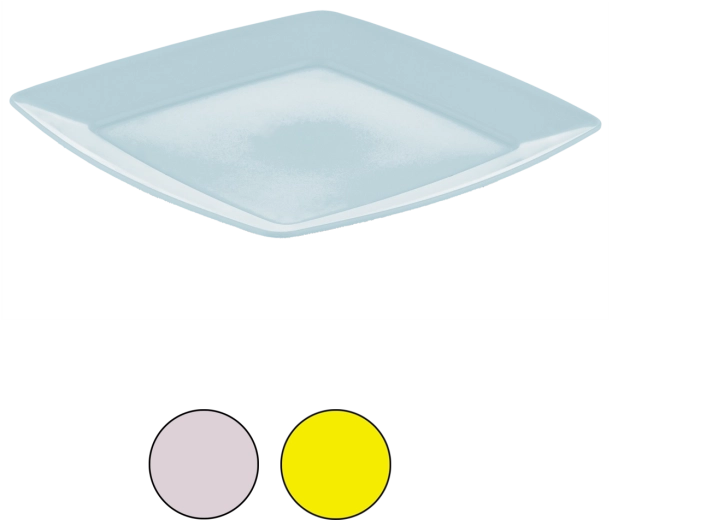 Firkantet desserttallerken 20,5 cm af holdbar plast