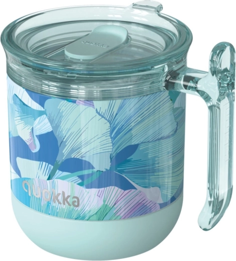 Termokrus i rustfrit stål Quokka Wave ginkgo leaves turkis 260 ml