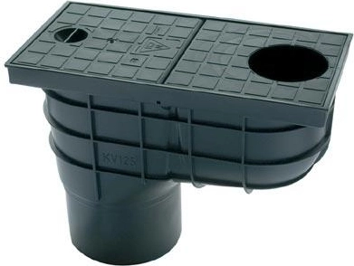 Tagvandsfanger DN 125, plast, sort