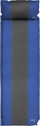 Selvoppustelig liggeunderlag med integreret pude NILS Camp blå