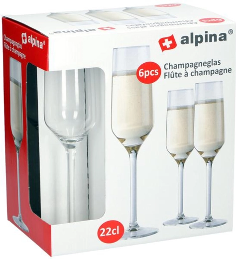 Alpina champagneglas 220 ml, sæt med 6 stk.