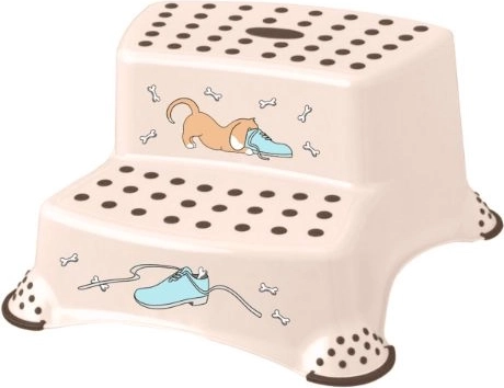 Børne-totrins skridsikkert skammel DOG, beige