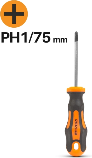 Krydsskruetrækker PH1, 75 mm