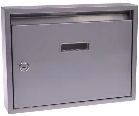 Postkasse til etageejendom 320 × 240 × 60 mm, grå, uden forborede huller