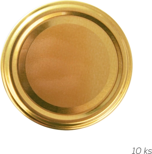 Metallisk sylte-/konserveringslåg twist-off Gold 82 mm, 10 stk.