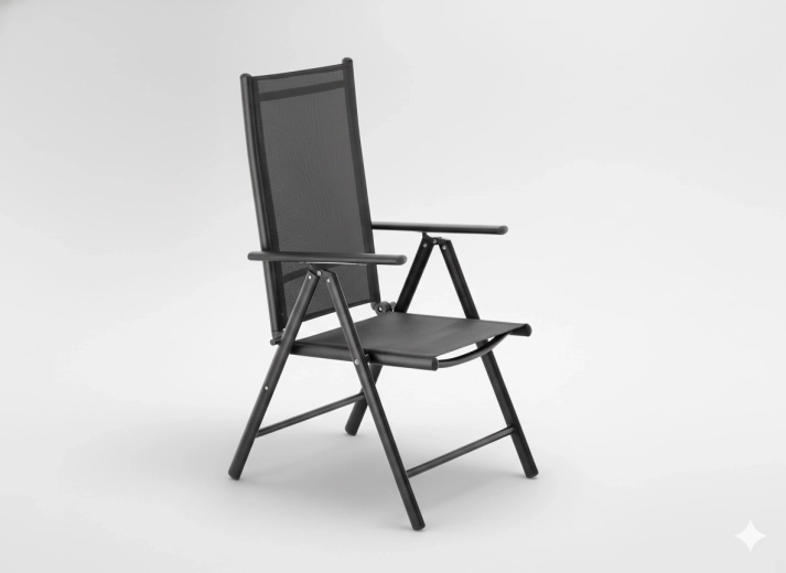 Sammenklappelig havestol i aluminium, grå 66 × 56 × 107 cm