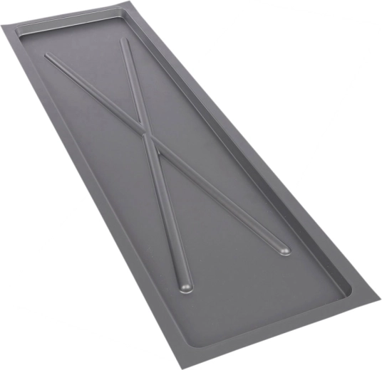 Metpol smal drypbakke i sølv 75 × 22,5 cm til 2-etagers opvaskestativ 80 cm