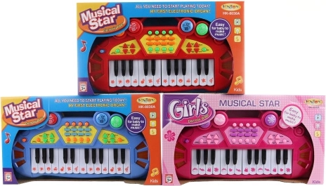 Børneklaver med dyrelyde på batterier