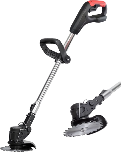 Batteridrevet græstrimmer med XXL-sæt og hjul