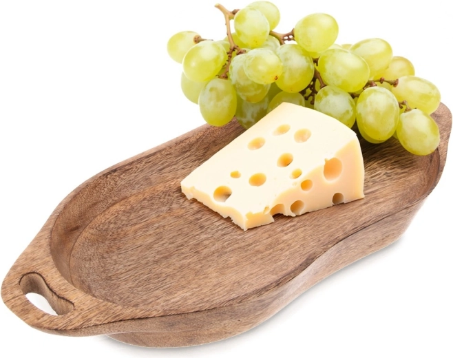 Serveringsbakke i mangotræ med håndtag 42,5 × 20 × 5 cm