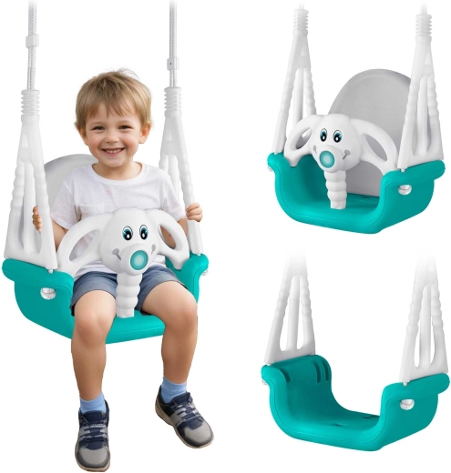 RICOKIDS 3-i-1 babygynge Elefant, turkis