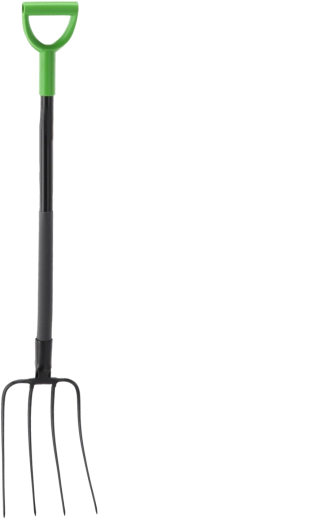 Havegreb med 4 tænder, stålskæfte 120 cm med D‑håndtag