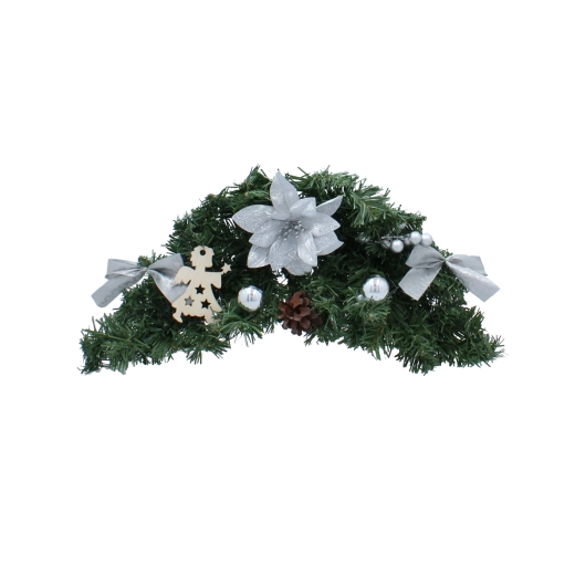 Hængende juledekoration 46 cm sølvfarvet