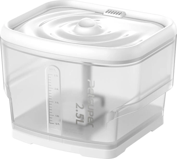 Smart springvand til hunde og katte PETSUPER PW03 2,5 l hvid