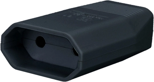 Solight fladt stik (stikprop) type C Euro 2,5 A, lige, IP20, sort - 1 stk.