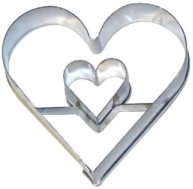 Kageudstikker hjerte med lille hjerte
