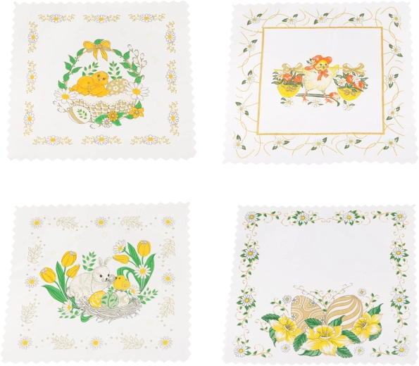 Påskeserviet 36 × 36 cm i bomuld og polyester, sort med gule accenter