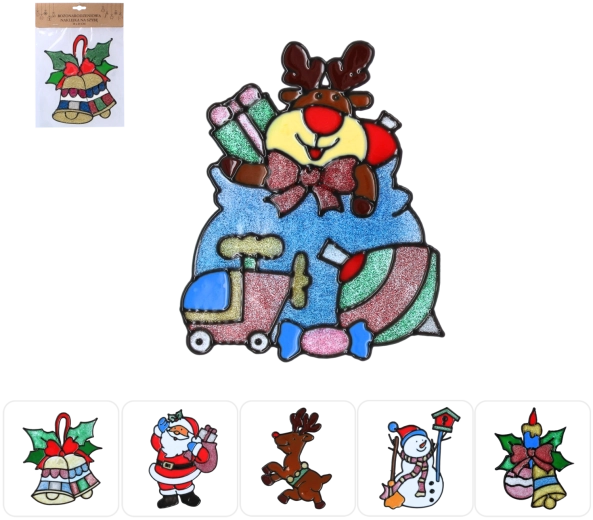 Julevinduesklistermærker 18 × 25 cm – sæt med 12 stk., 6 motiver