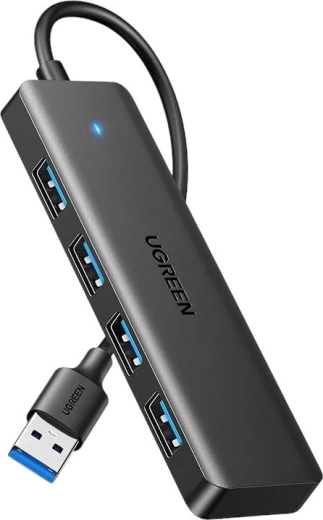 UGREEN USB-A hub 4-i-1 (1× USB-A til 4× USB-A), sort