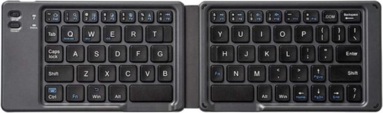 Sammenfoldeligt trådløst Bluetooth 3.0-tastatur med genopladeligt batteri