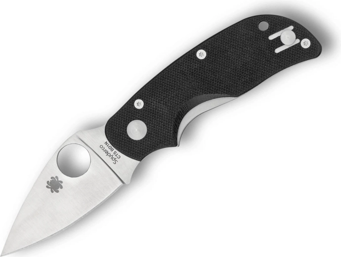 Lommekniv Spyderco Cat 6,4 cm, satin, sort, G-10