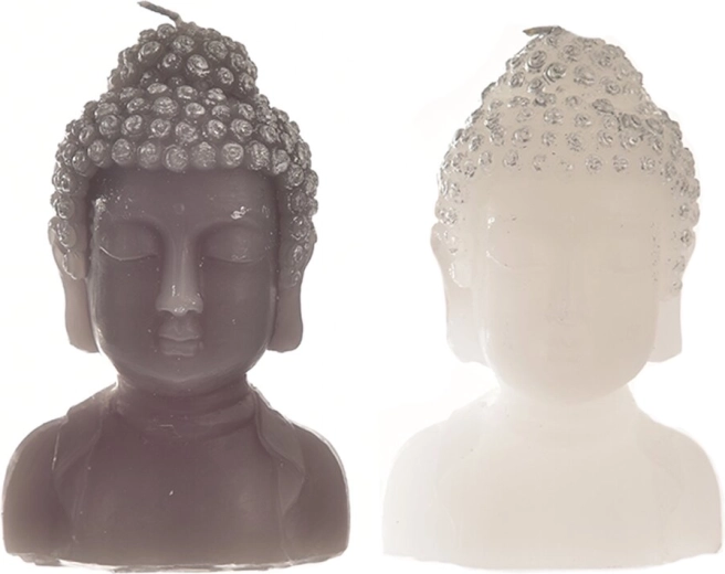 Buddha-lys – dekorativt figurlys 12 cm (2 varianter)