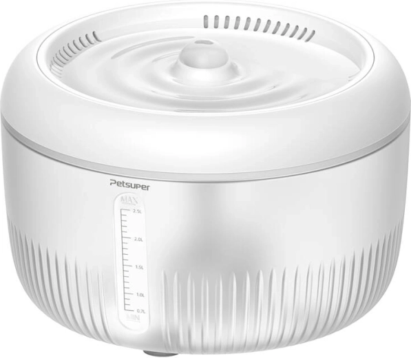 Smart springvand til hunde og katte PETSUPER PW02 2,5 l hvid