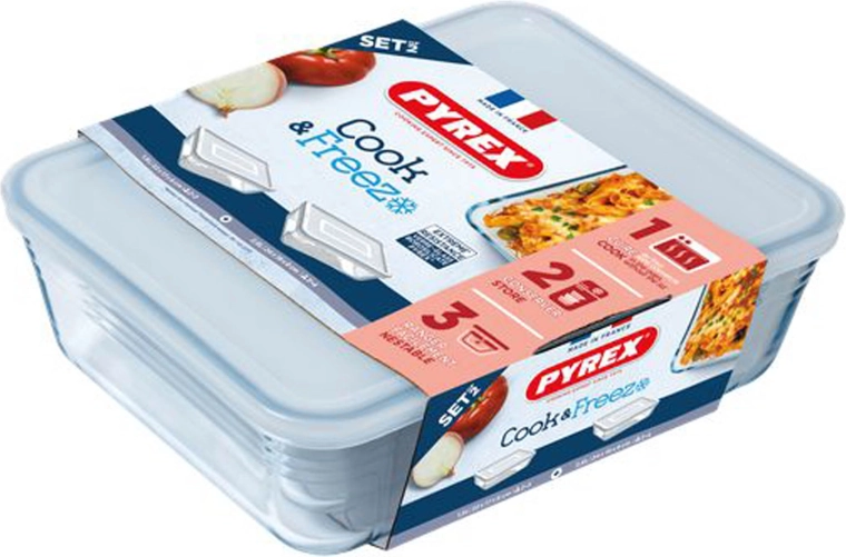 Sæt med glasbeholdere PYREX 1,5 l og 2,6 l