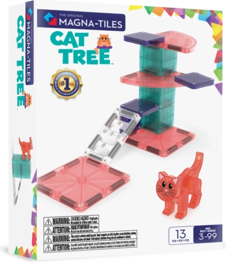 MAGNA-TILES Cat Tree magnetisk byggesæt – kattetårn/kradsetræ (13 dele)