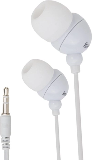 Hvide kablede høretelefoner med 3,5 mm jackstik