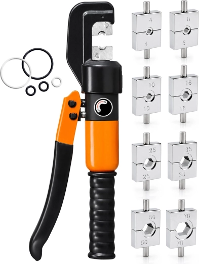 Hydraulisk crimptang til kabelsko RENEW FORCE 4–70 mm² med 9 matriceindsatser