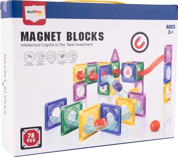 Magnetisk 3D byggesæt, 78 dele