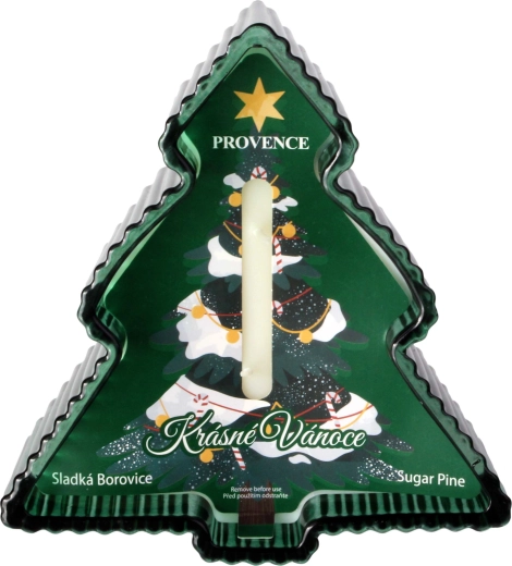 Julelys i glas formet som juletræ 230 g