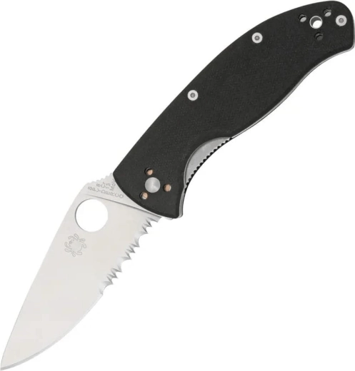 Spyderco Tenacious Combo Edge foldekniv 8,3 cm, satin, sort, G10