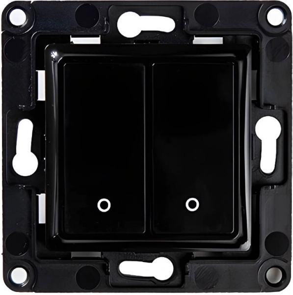 Shelly vægkontakt med 2 knapper, sort