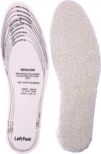 Indlægssåler af syntetisk uld og latex – 1 par