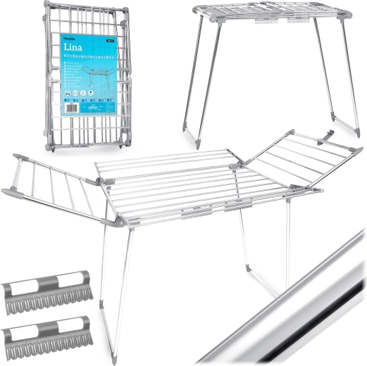 Sammenklappeligt tørrestativ i rustfrit stål Massido Lina 22 m